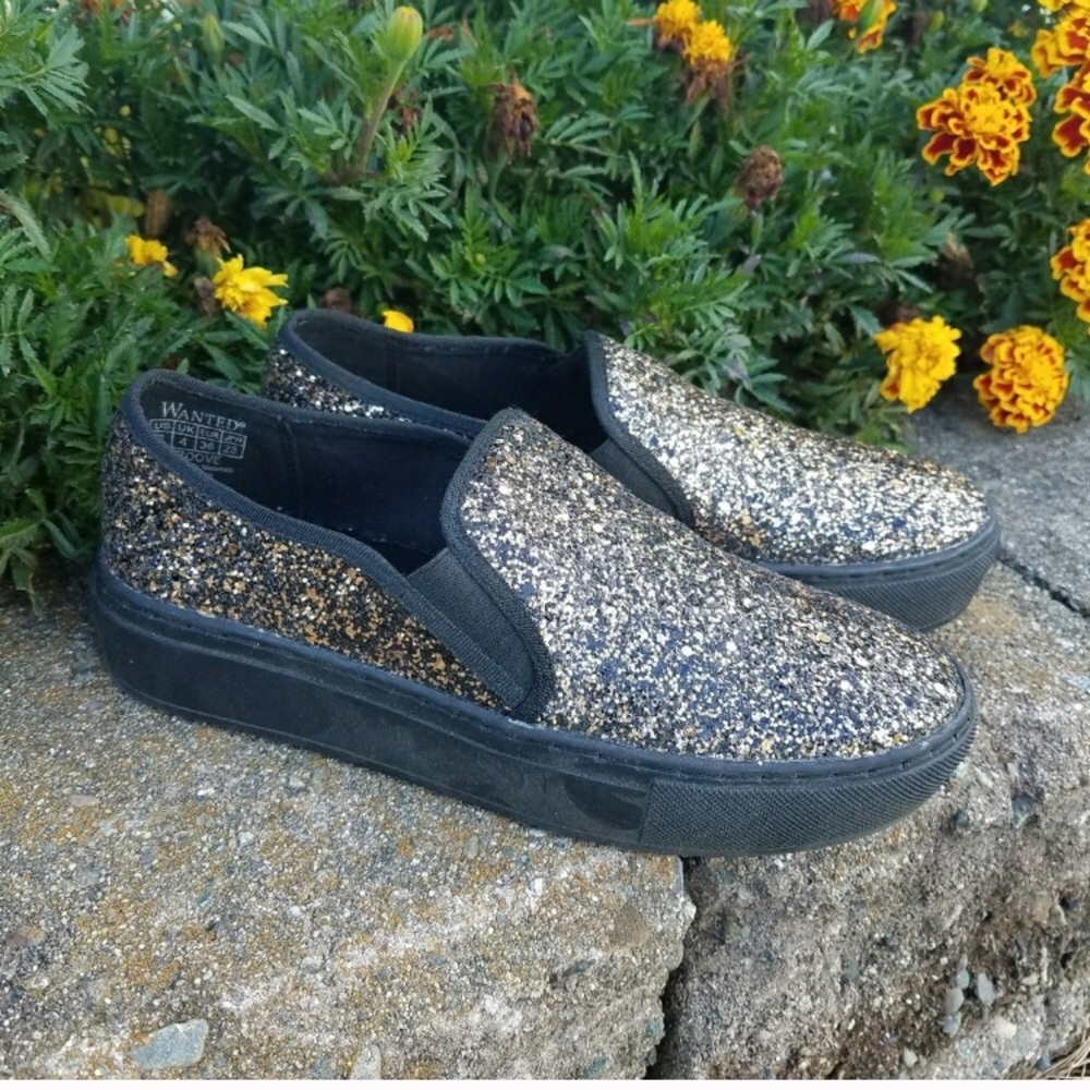 Glitter sneaker slide ons